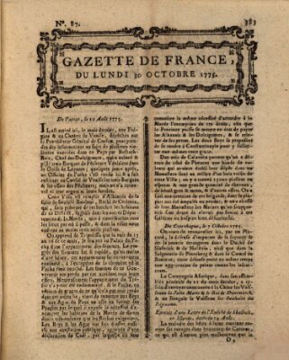 Gazette de France Montag 30. Oktober 1775