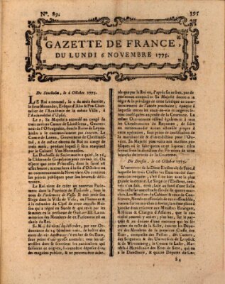 Gazette de France Montag 6. November 1775