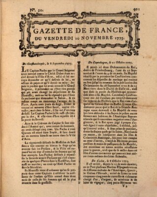 Gazette de France Freitag 10. November 1775