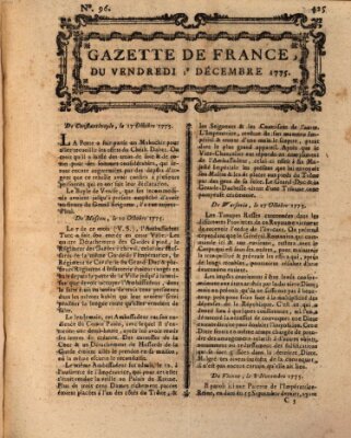 Gazette de France Freitag 1. Dezember 1775