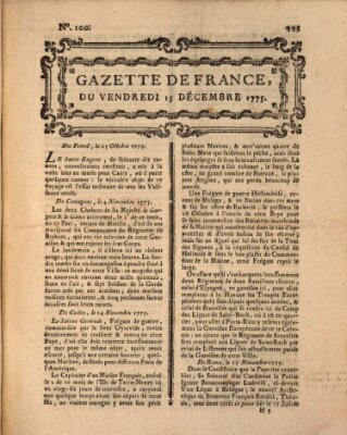 Gazette de France Freitag 15. Dezember 1775