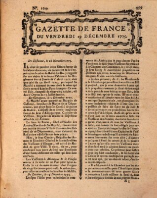 Gazette de France Freitag 29. Dezember 1775