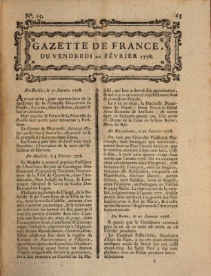 Gazette de France Freitag 20. Februar 1778