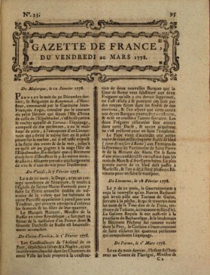 Gazette de France Freitag 20. März 1778