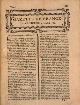 Gazette de France Freitag 29. Mai 1778