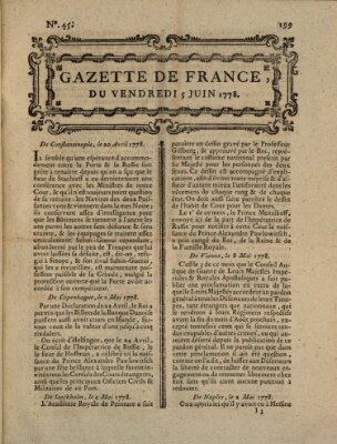 Gazette de France Freitag 5. Juni 1778