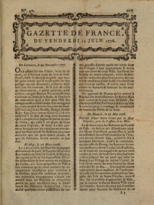 Gazette de France Freitag 12. Juni 1778