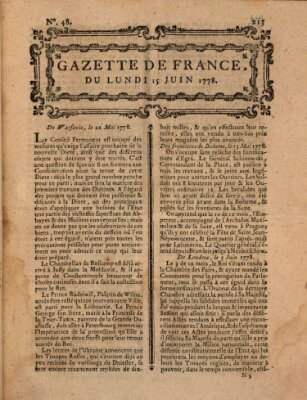 Gazette de France Montag 15. Juni 1778