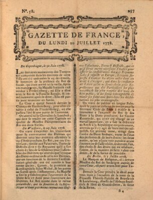 Gazette de France Montag 20. Juli 1778