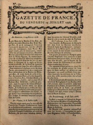 Gazette de France Freitag 24. Juli 1778