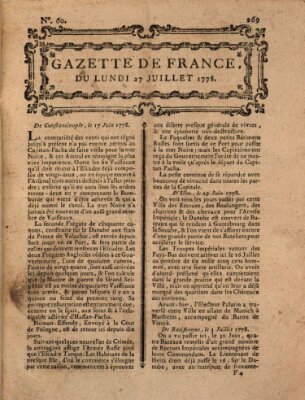 Gazette de France Montag 27. Juli 1778