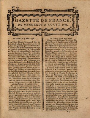 Gazette de France Freitag 28. August 1778