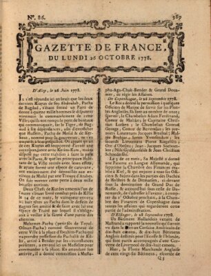 Gazette de France Montag 26. Oktober 1778