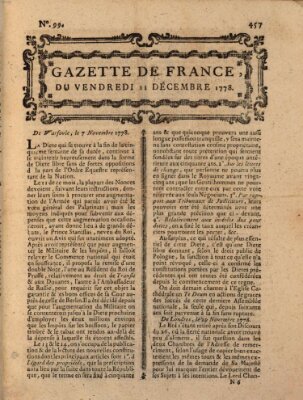 Gazette de France Freitag 11. Dezember 1778