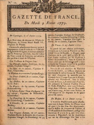 Gazette de France Dienstag 9. Februar 1779