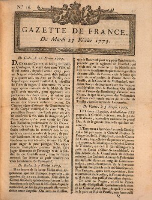 Gazette de France Dienstag 23. Februar 1779