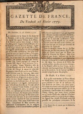 Gazette de France Freitag 26. Februar 1779