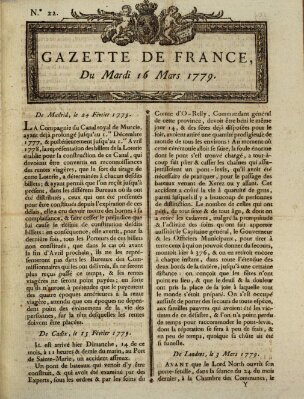 Gazette de France Dienstag 16. März 1779