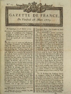 Gazette de France Freitag 26. März 1779