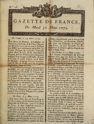 Gazette de France Dienstag 30. März 1779