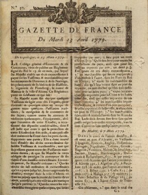 Gazette de France Dienstag 13. April 1779