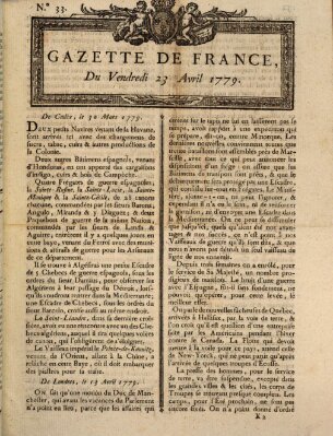 Gazette de France Freitag 23. April 1779