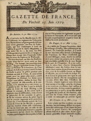 Gazette de France Freitag 25. Juni 1779