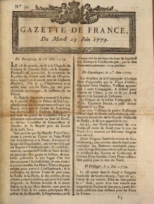 Gazette de France Dienstag 29. Juni 1779