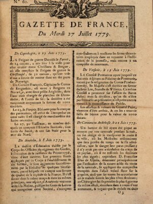 Gazette de France Dienstag 27. Juli 1779