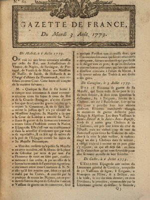 Gazette de France Dienstag 3. August 1779