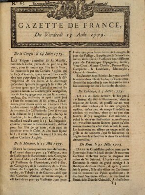 Gazette de France Freitag 13. August 1779