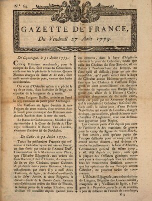 Gazette de France Freitag 27. August 1779