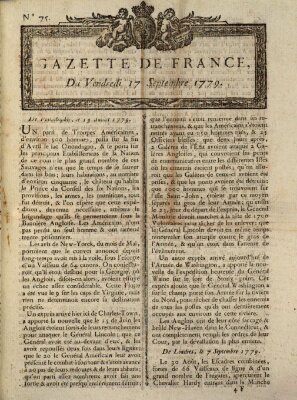 Gazette de France Freitag 17. September 1779