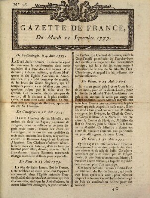 Gazette de France Dienstag 21. September 1779