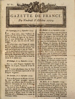 Gazette de France Freitag 8. Oktober 1779