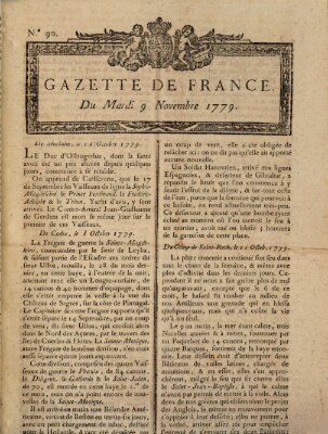 Gazette de France Dienstag 9. November 1779