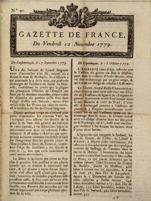 Gazette de France Freitag 12. November 1779