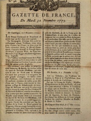 Gazette de France Dienstag 30. November 1779