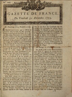 Gazette de France Freitag 31. Dezember 1779