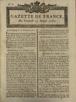 Gazette de France Freitag 25. Januar 1782