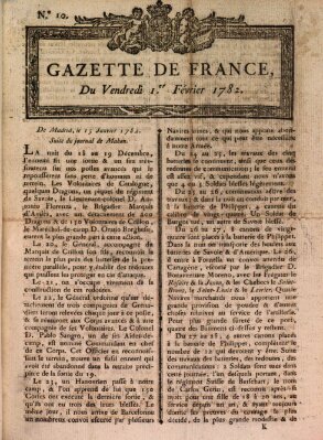 Gazette de France Freitag 1. Februar 1782