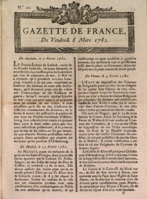 Gazette de France Freitag 8. März 1782