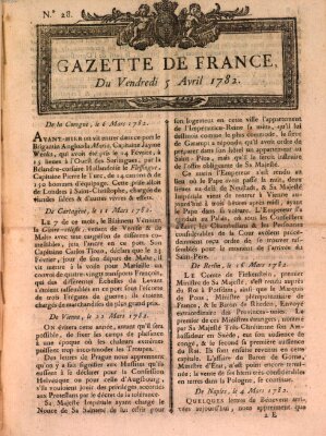 Gazette de France Freitag 5. April 1782