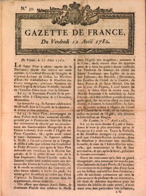 Gazette de France Freitag 12. April 1782