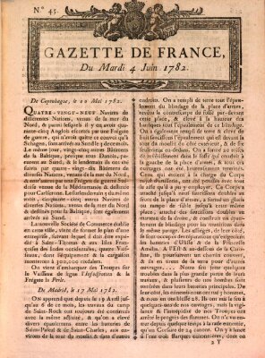 Gazette de France Dienstag 4. Juni 1782