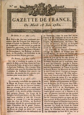 Gazette de France Dienstag 18. Juni 1782