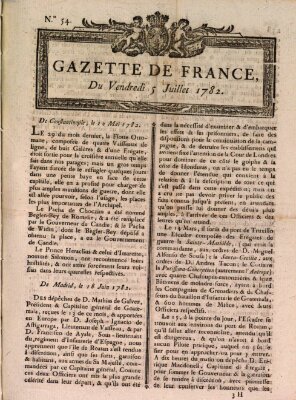 Gazette de France Freitag 5. Juli 1782