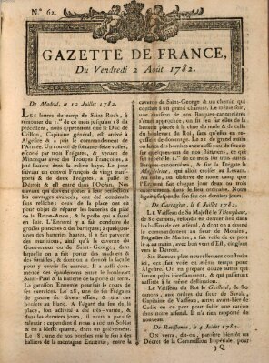 Gazette de France Freitag 2. August 1782