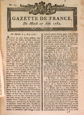 Gazette de France Dienstag 27. August 1782