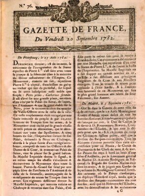 Gazette de France Freitag 20. September 1782